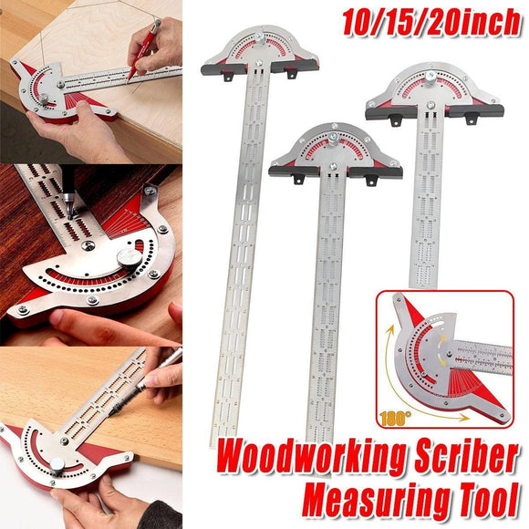 Woodworking Edge Ruler Protractor Angle Measuring Tool Carpenter - 15 inch