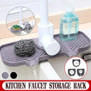 Kitchen Faucet Storage Rack Holder Soap Sponges Caddy Organizer Sink Basket Rack - Grey-14