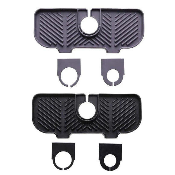 Kitchen Faucet Storage Rack Holder Soap Sponges Caddy Organizer Sink Basket Rack - Black