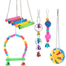 5PCS Hanging Parrot Toys Set with Swings and Ladders for Budgies Cockatiels Cages-2