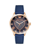 Rose Gold Analog Fashion Watch with Rhinestone Facing One Size Women-1