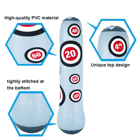 1.6M Inflatable Boxing Pillar Sandbag For Adult Children - Vent Toy Punching Bag Tumbler