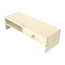Wood Grain Monitor Stand with Drawer - 2 Layers-2