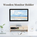 Wood Grain Monitor Stand with Drawer - 2 Layers-7