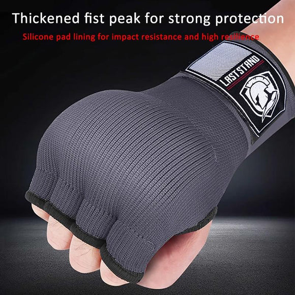 Protective Half Finger Boxing Gloves With Gel Padding And Wrist Support - One Size - Red