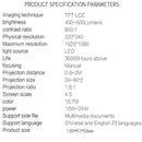 Portable Mini Projector - 80 Lumens 1080P Support 320X240 Pixels - White-4