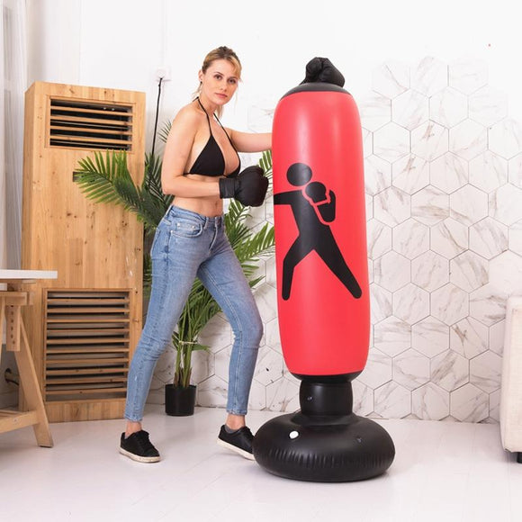Vertical Inflatable Non-Tumbler Boxing Column - 160Cm Height - Red