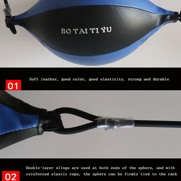 Suspended Boxing Training Ball - Pear Shape - White Black