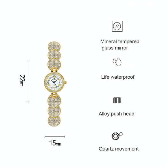 Diamond-inlaid Women Chain Watch - Elegant Accessory - Silver