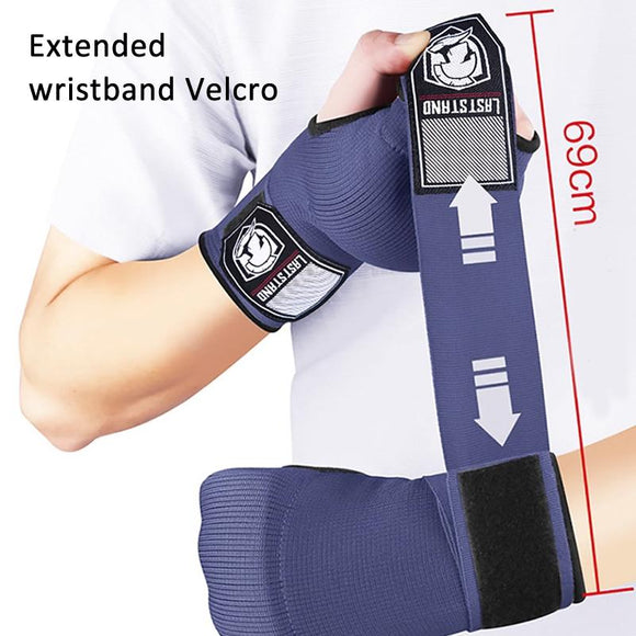 Protective Half Finger Boxing Gloves With Gel Padding And Wrist Support - One Size - Blue