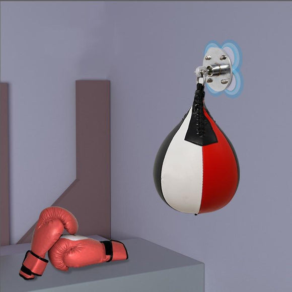 Black And White Suspended Pear-Shaped Speed Ball For Boxing - Red