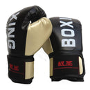 Adult Boxing Training Gloves For Sanda Fighting - Letter Pattern - Black-2