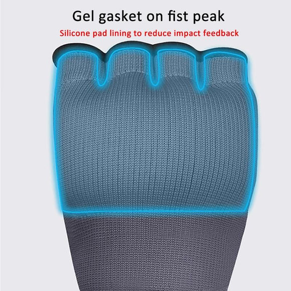 Protective Half Finger Boxing Gloves With Gel Padding And Wrist Support - One Size - Black