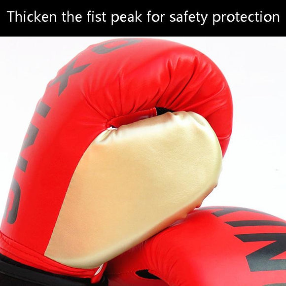 Adult Boxing Training Gloves For Sanda Fighting - Letter Pattern - Blue