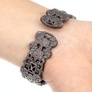 Flower Embossed Retro Bracelet Watch - Women Quartz - Purple-12