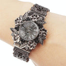 Flower Embossed Retro Bracelet Watch - Women Quartz - Pink-6