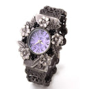 Flower Embossed Retro Bracelet Watch - Women Quartz - Pink-15