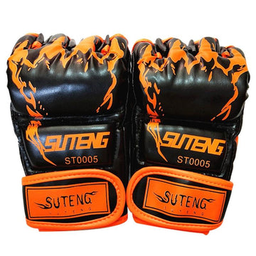 Adult Half-Finger Boxing Gloves For Training - Orange - 0