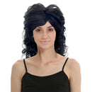 RETRO WIG Curly Long Hair Disco Punk Rock Party Costume 60s 70s 22425 - Black-2