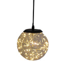 Glass LED Lighting Pendant Light w/ Timer Hanging Lantern Lamp - Round-1