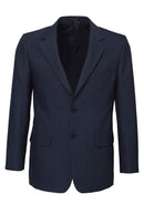 Mens Single Breasted 2 Button Suit Jacket Work Business - Pin Striped - Navy - 122-1
