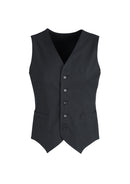 Mens Peaked Vest Waistcoat w/ Knitted Back Suit Formal Wedding Dress Up - Charcoal - 112-9
