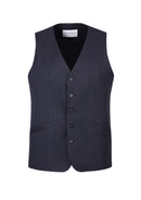 Mens Bamboo Blend Longline Vest Waistcoat w/ Stretch Business Forrnal Dress - Navy - 112-2