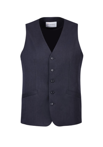 Mens Bamboo Blend Longline Vest Waistcoat w/ Stretch Business Forrnal Dress - Navy - 97 - 0