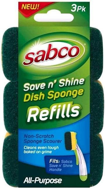 3-Pack Sabco Save N Shine Dish Sponge Scourer Refill - 0