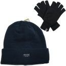 Dents 2pcs Set Mens 3M Thinsulate Pull-On Beanie + Knitted Fingerless Gloves-1