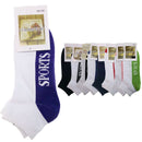 9x COTTON ANKLE SOCKS Sport Cushion Foot Low Cut Running - Assorted Colours Bulk - 2-8-2