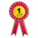 Kids Birthday Badge Rosette with Ribbon Party Favour Fancy Dress - Age 1 Pink-2