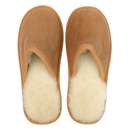 Sheepskin Wool Mens Slippers Scuffs Slip On Winter Ugg Slippers in Chestnut - 8-4