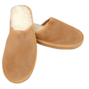 Sheepskin Wool Mens Slippers Scuffs Slip On Winter Ugg Slippers in Chestnut - 8-5
