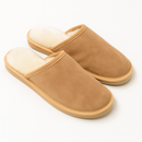Sheepskin Wool Mens Slippers Scuffs Slip On Winter Ugg Slippers in Chestnut - 9-1