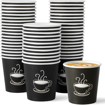 2880x Premium Paper Small Coffee Cups 2.5oz for Espresso Macchiato Piccolo Short Black - Black - 0