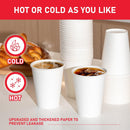 1000x 12oz Premium Paper Coffee Cups in White Bulk Wax Free Extra Strong in White-6