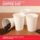 1000x 12oz Premium Paper Coffee Cups in White Bulk Wax Free Extra Strong in White-7