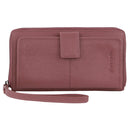 Pierre Cardin Womens Leather Zip Around Wallet RFID Blocking w/ Wristlet in Rose-1