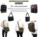 POLICE Wings Mens Canvas Backpack Bag with Laptop Computer Sleeve in Black-5
