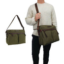 POLICE Wings Canvas Mens Messenger Business Bag w/ Laptop Computer Section in Dark Olive-5