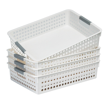 24x Premum Plastic Storage Basket Bulk w/ Grip Handles 36*25.5*8.5cm - 0