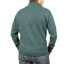 100% SHETLAND RAGG WOOL Half Zip Up Knit JUMPER Pullover Mens Sweater Knitted - Sherwood - M-4