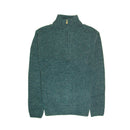 100% SHETLAND RAGG WOOL Half Zip Up Knit JUMPER Pullover Mens Sweater Knitted - Sherwood - S-6