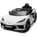 12V Licensed V8 Corvette Battery Powered Sports Kids Ride On Car – White-7