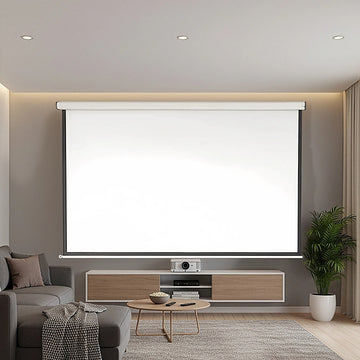 100" Electric Motorised Projector Screen TV +Remote - 0