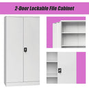 Two-Door Shelf Office Gym Filing Storage Locker Cabinet Safe-9