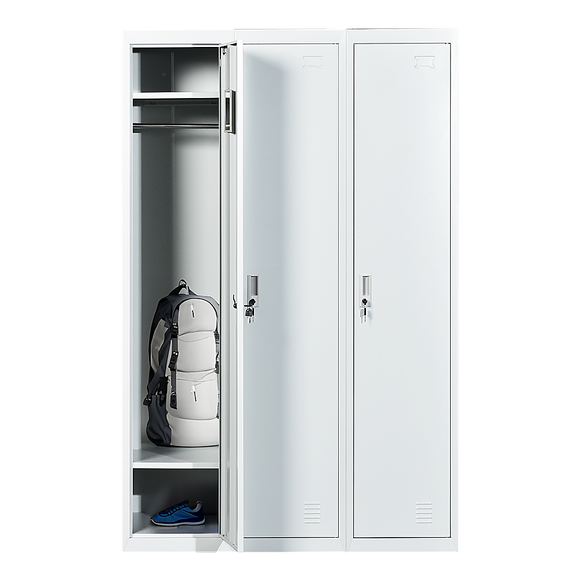 Three-Door Side by Side Office Gym Shed Storage Locker