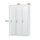 Three-Door Side by Side Office Gym Shed Storage Locker-10
