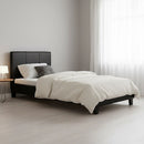 Single PU Leather Bed Frame Black-7